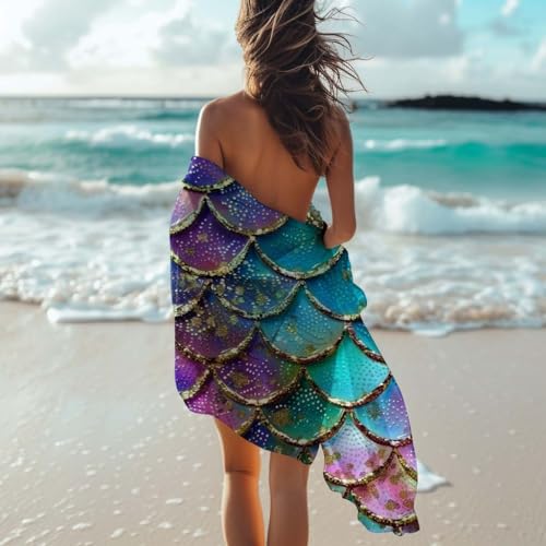 Mermaid Swimsuit Cover Up Womens Sarong Beach Mermaid Cover Ups for Women, Chiffon Mermaid Bathing Suit N22