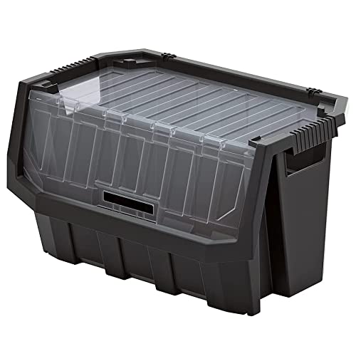 Image of Kistenberg Multifunctional Stacking Container for Small Parts Plastic Transparent Lid 580 x 380 x 342 (L x W x H)