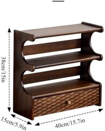 Wood Coffee Cup Holder & Tea Bag Storage with Drawers - Space-Saving Mug Organizer for Living Room, Kitchen, and Dining Area - Stylish Wooden Sideboard Solution