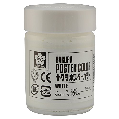 サクラクレパス 絵の具 ポスターカラー 30ml 白 5個 PW30ML5P#50
