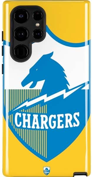 Skinit Pro Phone Case Compatible with Galaxy S22 Ultra - Officially Licensed NFL Los Angeles Chargers Retro Logo Design