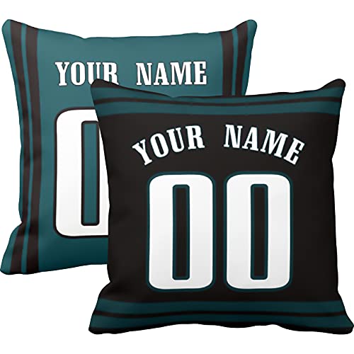 Image of ANTKING Throw Pillow 2 Pack with Custom Name and Number Personalized Gift for Men Women Boys