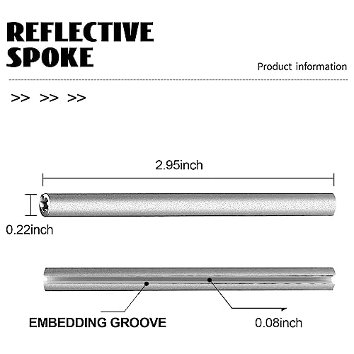 Shudyear 72 Pcs Bicycle Spoke Reflectors, Bike Reflectors For Night Riding 360°Visibility, Suitable For Bikes, Motorcycles, Safety Warnings And Diy Decorations (Silvery) #TOP4