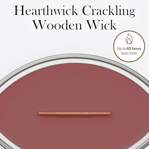 Image of WoodWick Cinnamon Chai Holiday Candle Gifts for Women and Men, 16 oz Ellipse Candle with Crackling Wick
