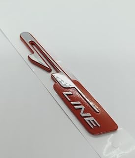 ملصق شارة معدني لصق ثلاثي الأبعاد لغطاء شنطة السيارة والرفرف للسيارة الرياضية وسيارة السباق متوافق مع شعار GT - Line فضي فضي احمر