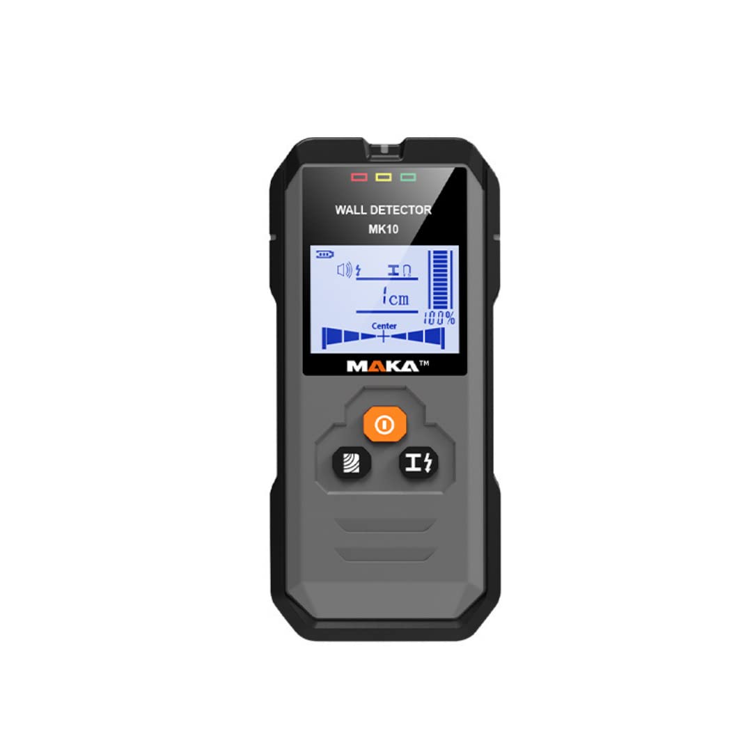 MAKA Digitaler Leitungssucher - Erkennung von Kupfer, Metall, Holz & Wechselstromleitungen bis zu 120 mm mit hörbarer Warnung - Multifunktionaler Wandscanner - Rohrsucher
