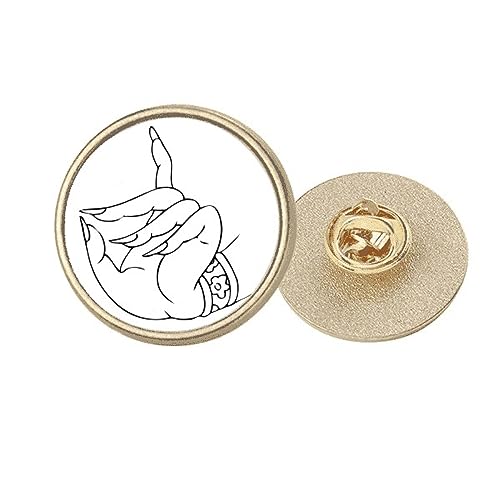 Broche clip dorée à motif line art rond, un bijou de finition raffinée