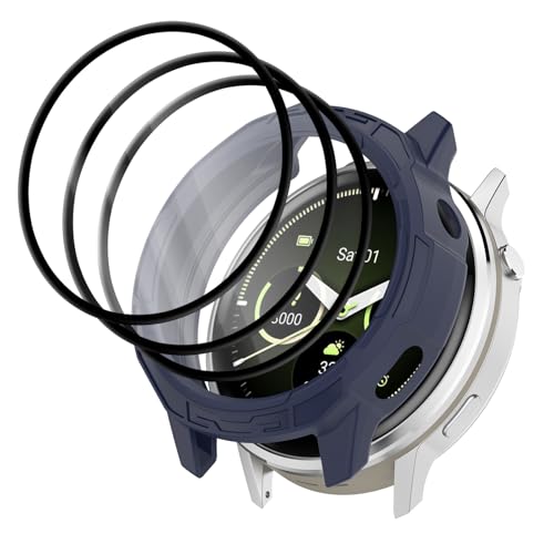 �Ή� GARMIN(�K�[�~��)Venu 4 41mm/45mm �P�[�X�{�t�B�����Z�b�g�i1+3�p�b�N�j �S�ʕی� �ϏՌ� �_�炩��TPU�P�[�X�{9H �����K���X�t�B���� Garmin VENU 4 �p�t�B���� �y�� �����ߗ� (��, venu4 45mm)