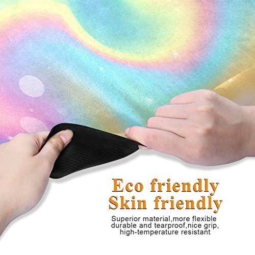 Multicolor Rainbow Galaxy Yoga Mat Non Slip Natural Rubber Fitness Exercise Mat For Home Workout Gym Stretching Pilates Mats With Carrying Bag 71" X 26" #TOP1