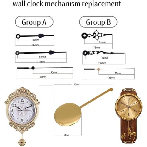 Mécanisme d'horloge murale cassé ? Kit de réparation or pour pendule