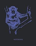 chimpanzee bark  Chimpanzee Notebook: Recipe Cooking Book Lined Notebook - Large (8.5 x 11 inches) - 110 Numbered Pages - Blue Softcover