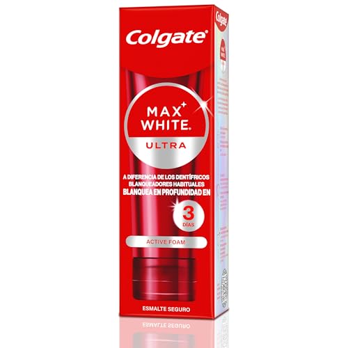 Colgate Dentifricio Sbiancante Max White Ultra Active Foam 50 ml I Denti Più Bianchi in Soli 3 Giorni * I Azione Ossigenata ad Assorbimento Profondo I Clinicamente Testato I Sbiancamento denti - Immagine 2