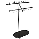 Designer Impressions jr21-fb Flach Schwarz Baum Organizer Freistehend Halskette Halter & Schmuck Display Rack mit Tablett