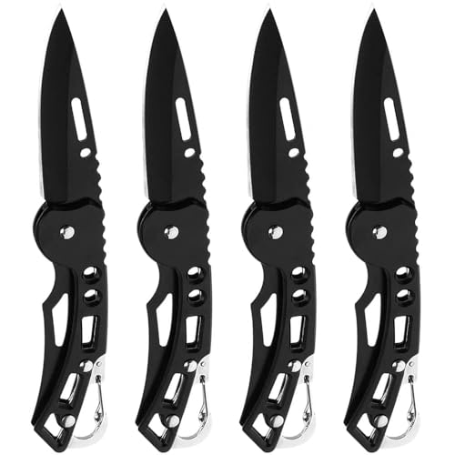 WWZJ 4 Pack Self-Defense Folding Knife With Key Ring Easy