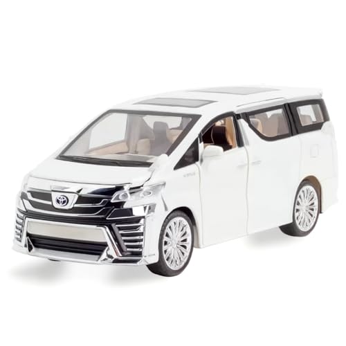 Image of Alokik Enterprise 1:32 Alphard 2021 Model Die-Cast Metal Pull Back Car with 6 Openable Doors with Sounds and Lights Toy Decoration Car Best Gift Toys for Kids【White】