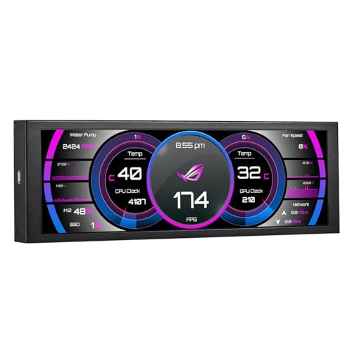 wisecoco 7.84 Inch Mini Monitor One-Cable Connection(No HDMI Needed) HD IPS 1280x400 Secondary Screen Stretched Bar LCD Display Aida64 CPU GPU Speed Temperature Monitoring for Windows 10/11 Only