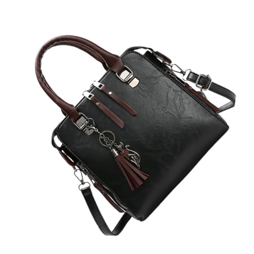Sac à main femme cuir PU noir pour le bureau et les sorties citadines