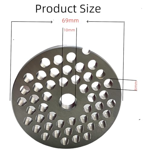 For Hobart, LEM, Cabelas, Weston and FGA Food Chopper, MTN Meat Grinders of #12 Stainless Steel Meat Grinder Plate Discs Blades,Cutting Disks Heavy Duty. (6/25 Hole Plate)