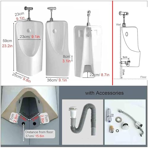 Urinarios para hombres con descarga fácil inodoro de esquina contra salpicaduras 4