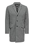 2 Fronttaschen mit Patten ONLY & SONS Male Mantel Klassischer LMedium Grey Melange
