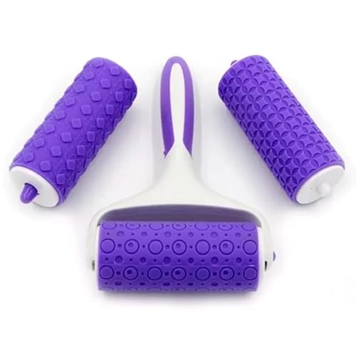 Kit Confeiteiro 3 Rolos de Textura Marcador, Modelador e Cortador para Decoração de Bolos, Pasta Ame