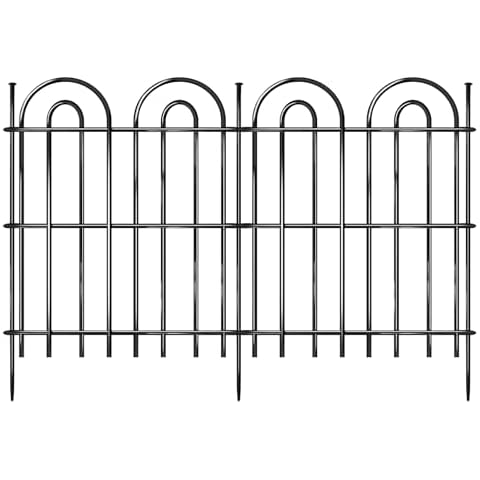 25 Panels No Dig Decorative Garden Fence, 32in(H) X 50ft(L) Tall Dog Fence Outdoor for Yard, Rustproof Metal Wire Garden Fencing Animal Barrier with Ground Stakes, Temporary Fencing for Patio Outdoor Cover