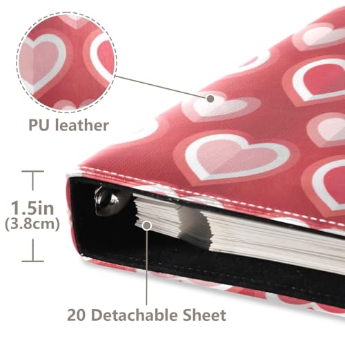 Álbum de Fotos Autoadhesivo DIY Scrapbook con 3 Anillas Corazones Rojos Temática Romántica Día de San Valentín 40 Páginas 8x10 para Memorias miniatura 4