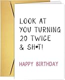 RUALOVE Funny 40 Year Old Birthday Card for Friend Dad Mom Uncle Sister Brother Coworker, Humorous Happy 40th Birthday Card for Husband Wife Him Her, Born In 1985 Gift