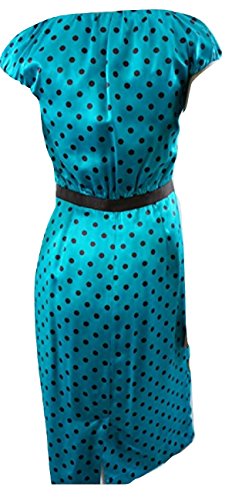 L.K Bennett - Vestido de seda pura, diseño de lunares, color azul y negro Azul azul 36