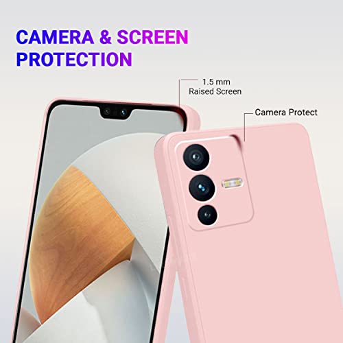 Image of LIRAMARK Silicone Soft Back Cover Case for V23 Pro (5G) / Vivo S12 Pro (5G) (Silicone Pink)