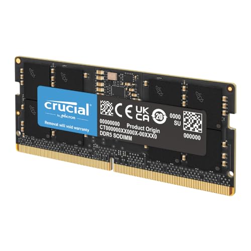 Crucial RAM DDR5 16GB 4800MHz SODIMM, Memoria para Ordenador Portátil/Laptop, Mini PC, CL40 - CT16G48C40S5 4800 MHz 16GB