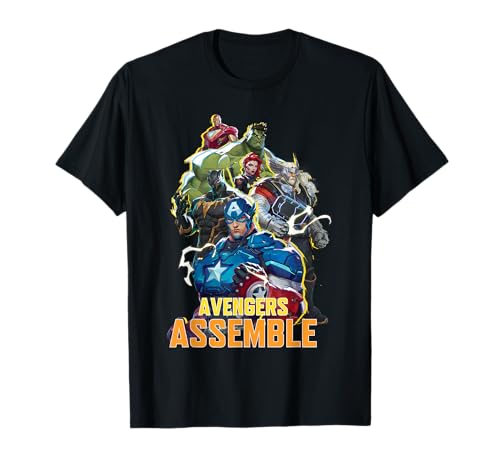 Image of Marvel Rivals Avengers Assemble Electric Group Shot T-Shirt
