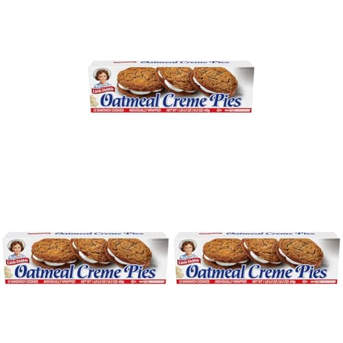 Little Debbie Oatmeal Crème Pies, 12 Individually Wrapped Sandwich Cookies,