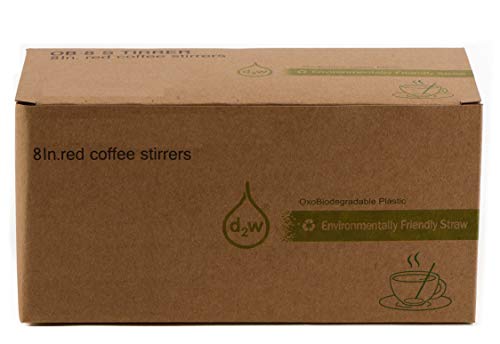 [1000 PACK] 8 Inch Compostable Plastic Stirrer, Bio Degradable, Eco Friendly, Sip Stirrer, Bar Stirrer, Sip Straw, For Coffee, Cocktail, Latte and Tea - 8 Inches, 1000/Box, Red - Thumbnail 7