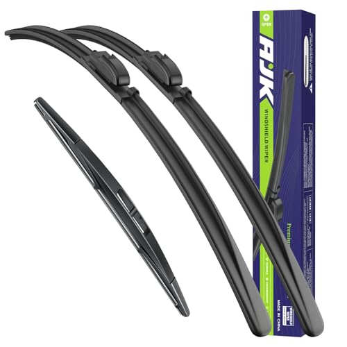 AJK Front and Rear Wiper Blade for BMW X5 2014 2015 2016 2017 2018, Original Equipment Replacement Back Window Windshield Wipers, Vehicle Specific Fit, Pack of 3 by AJK - Used condition - US$25.13