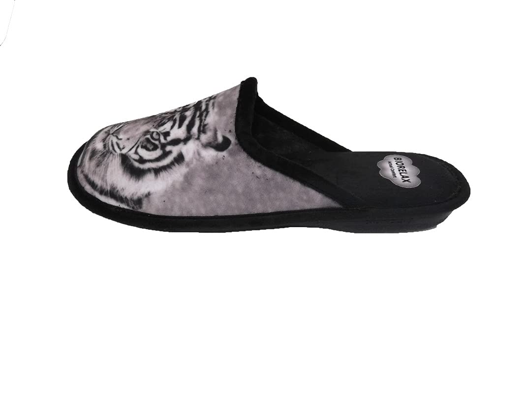 Zapatilla de Estar por casa/Hombre/Biorelax/Material :Grenoble/Suela Goma Antideslizante/Cámara de Aire/Estampado Tigre