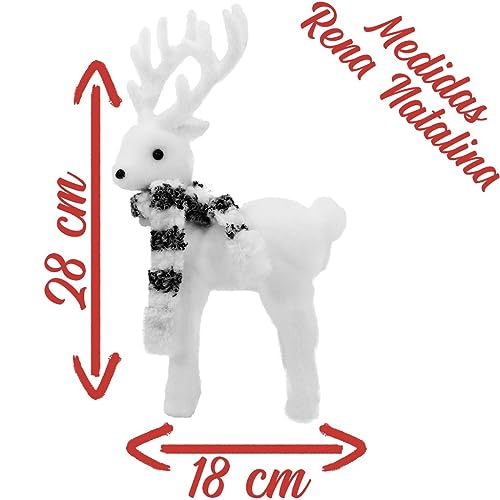 Kit 2 Bonecos Natal Enfeite Decoração Natalina Rena Felpuda