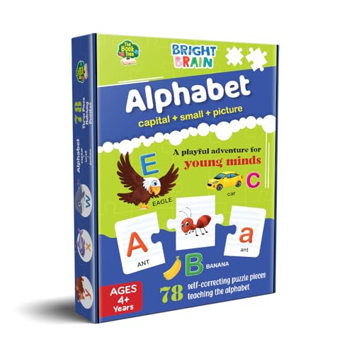 Image of The Book Tree Capital and Small Letter Alphabet Puzzle - 78 Piece Jigsaw Puzzle for Preschoolers, Educational Toy for Learning ABCs and Letters, Gifts for Kids Ages 3 to 6 by Majestic Book Club