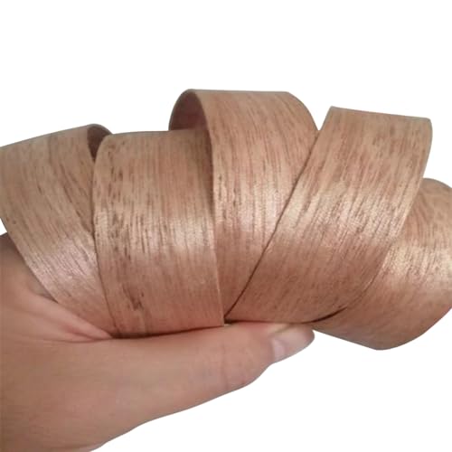 Gumney Wood Edge Banding Strip Roll, 0.78inch X 16.4ft Flexible Wood Veneer Sheets for Cabinet Repair Furniture Restoration, Red Walnut