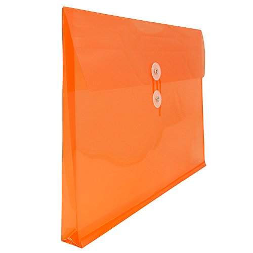 image for JAM PAPER Plastic Envelopes with Button & String Tie Closure - Letter 