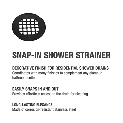 Oatey Universal 4-1/4 In. Snap-Tite Round Shower Strainer In Matte Black #TOP1