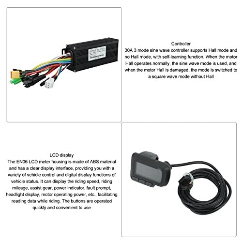 30A 3-trybowy kontroler sinusoidalny LCD, zestaw wyświetlacza, stop aluminium 24V 36V 48V 1000W 1500W kontroler, do elektrycznego roweru i skutera Kontroler skutera elektrycznego