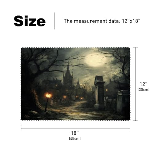 Set de table Halloween lot de 6 pièces lavable résistant chaleur 30x45cm