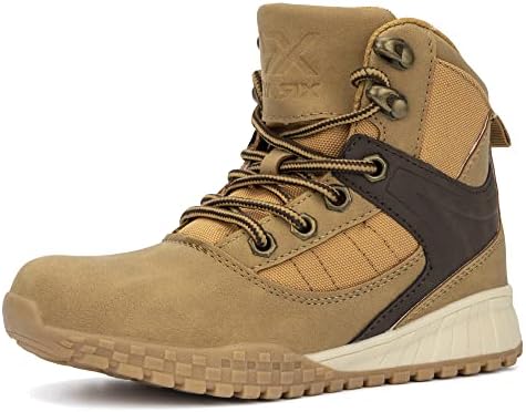 X RAY Footwear Asher Boy’s Fashion, Classic Combat Faux Leather Ankle-high Boots, Round Toe, Thermoplastic rubber Outsole, Size 4