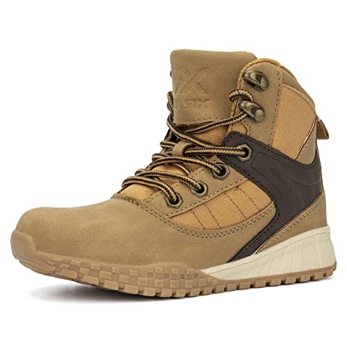 X Ray Footwear Asher Boy’s Fashion, Classic Combat Faux Leather Ankle-High Boots, Round Toe, Thermoplastic Rubber Outsole, Size 4 #TOP10