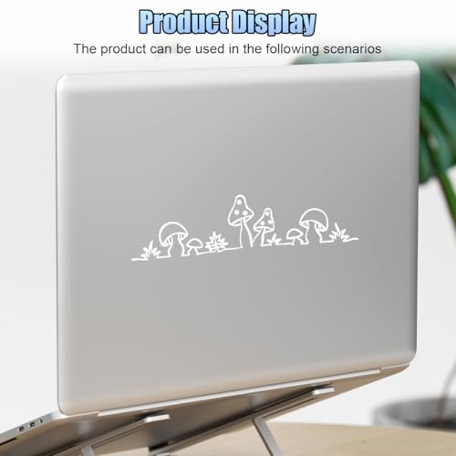 UHANBUT Mushroom Car Rearview Mirror Sticker Decal, Cute Waterproof Vinyl Reflective Decal Accessories for Women, Funny Vehicle Mirror Decoration Sticker for Laptop Motorcycle Truck (White)