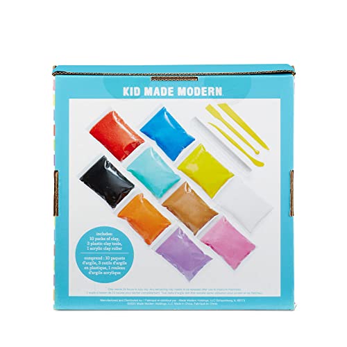 Kid Made Modern - Air Dry Clay For Kids - 10 Colors Of Air Dry Modeling Clay For Kids Includes Three Clay Tools And An Acrylic Clay Roller For Kids Ages 3 4 5 6 7 8 9 10 11 #TOP4