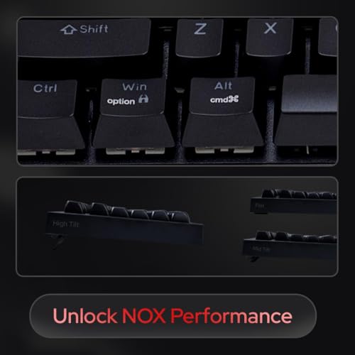 Image of AZOTH NOX Mechanical Gaming Keyboard 87 Keys, Blue Switch Clicky, Rainbow Backlit with 11 Modes, NKRO Anti-Ghosting, Double Injection Keycaps, USB Wired, Windows Mac Compatible, Braided Cable