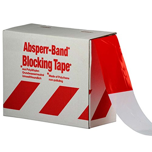 Preisvergleich Produktbild Absperrband, Flatterband, Warnband rot-weiß 80 mm reißfest 500m