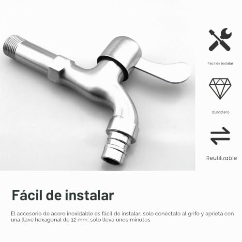 Miniatura 4 de Tianlin 2 Piezas Extensión De Grifo De 1 2 , Tubos De Extensión Para Grifos De Cocina De Acero Inoxidable, 1 2 Pulgada 50mm, Aptos Para Grifos, Válvulas Angulares Y Cabezales De Ducha